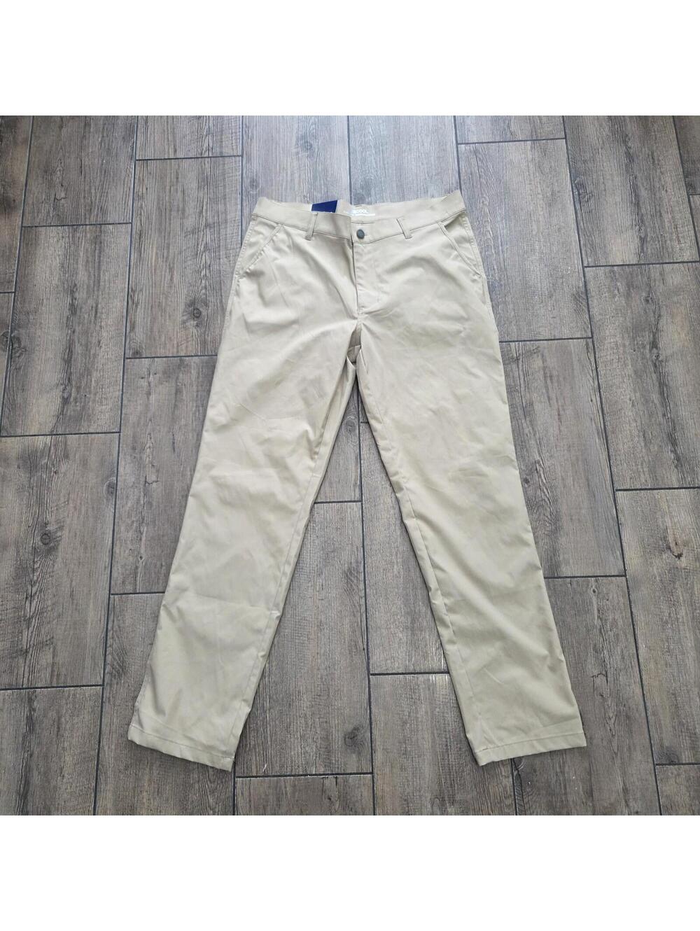 32 Degrees Cool Pants Men's 34x32 Tan Regular Fit Straight Leg Performance NWT